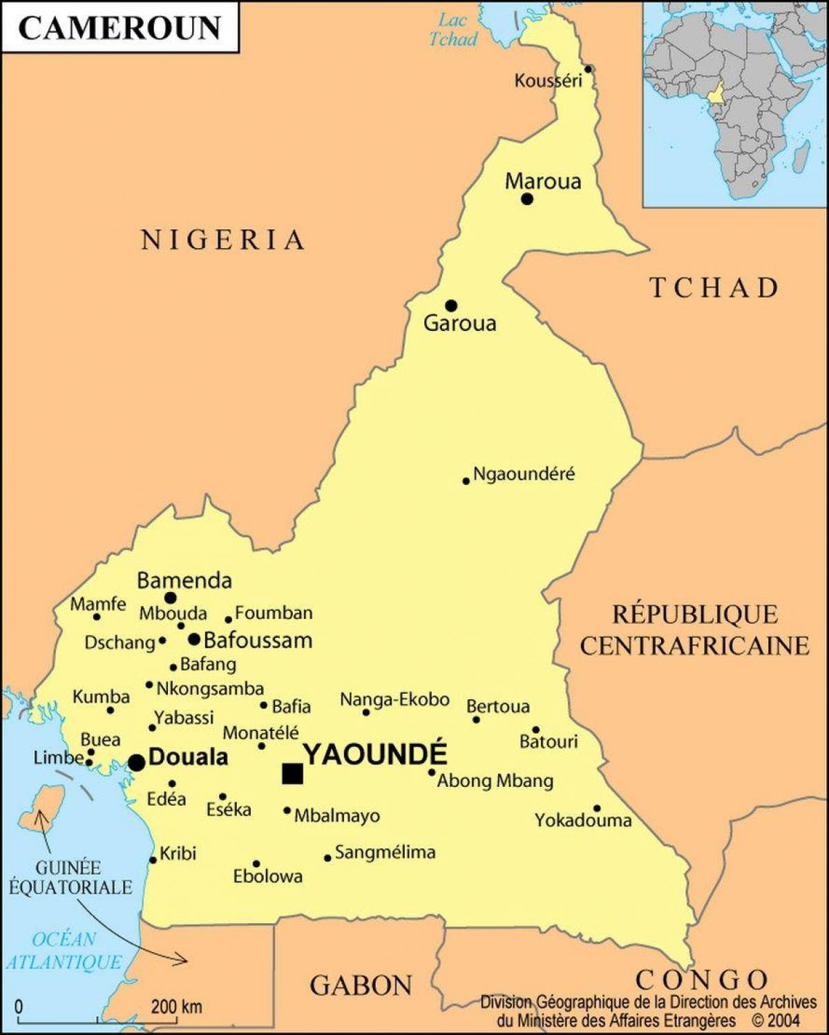 Mapa douala, Kamerun