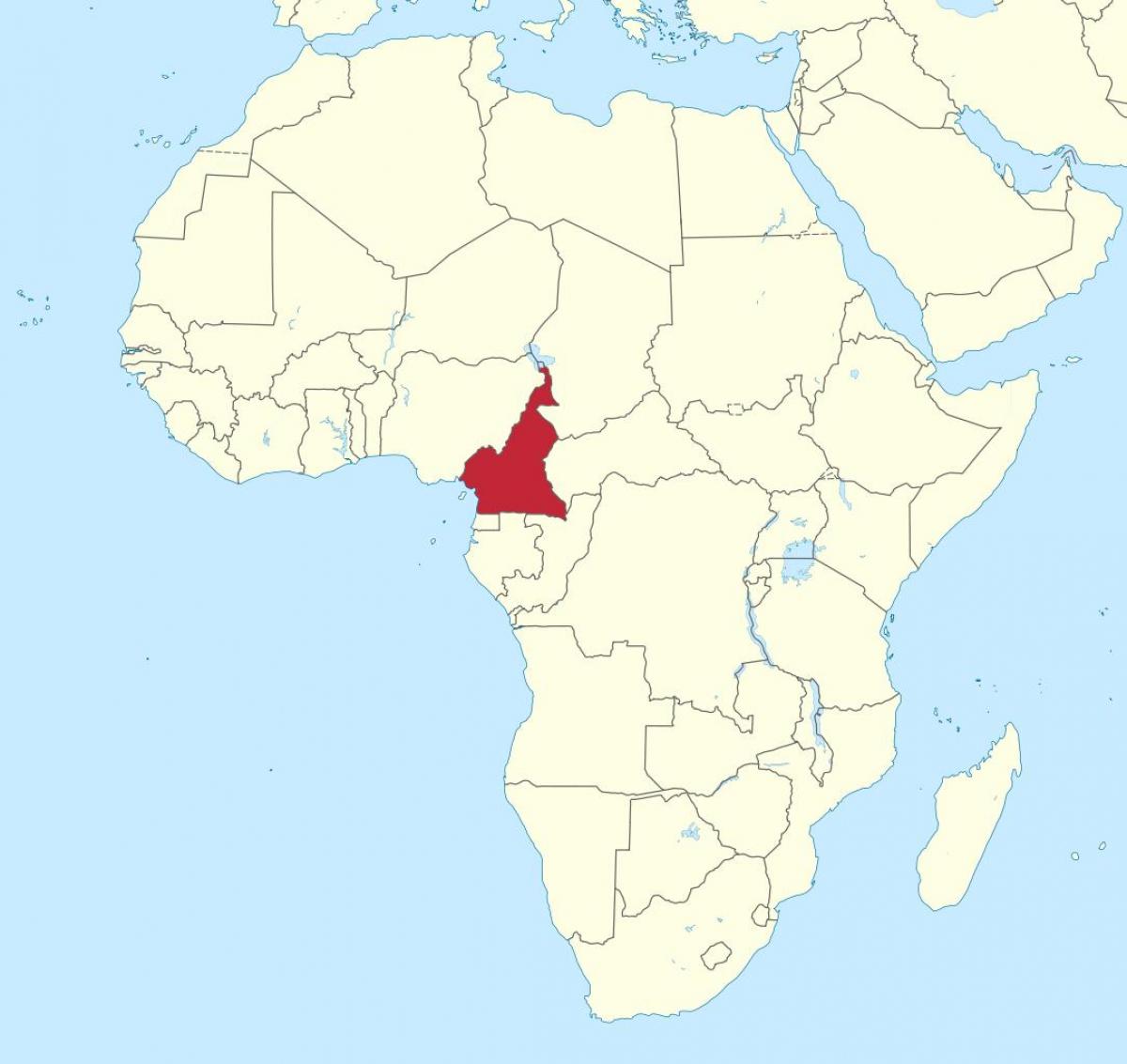 Mapa Kamerunu w Afryce Zachodniej