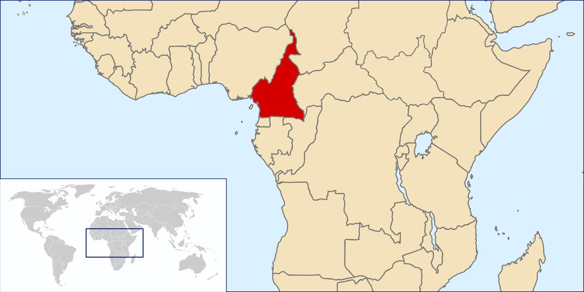 Lokalizacja Kamerun na mapie świata