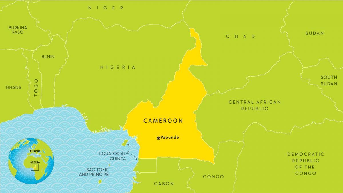 mapa Kamerunie i w krajach sąsiednich
